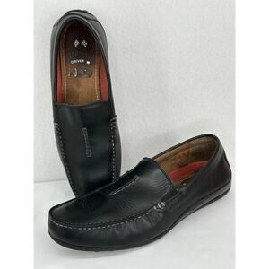 Florsheim Throttle Driver Leather Round Moc Toe Rubber Sole Loafers 10.5M